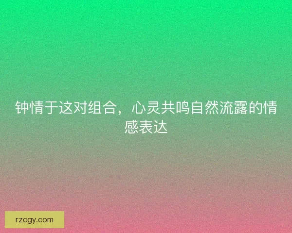 钟情于这对组合，心灵共鸣自然流露的情感表达